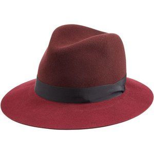 Rag & Bone Red Burgundy Wool Fedora Hat